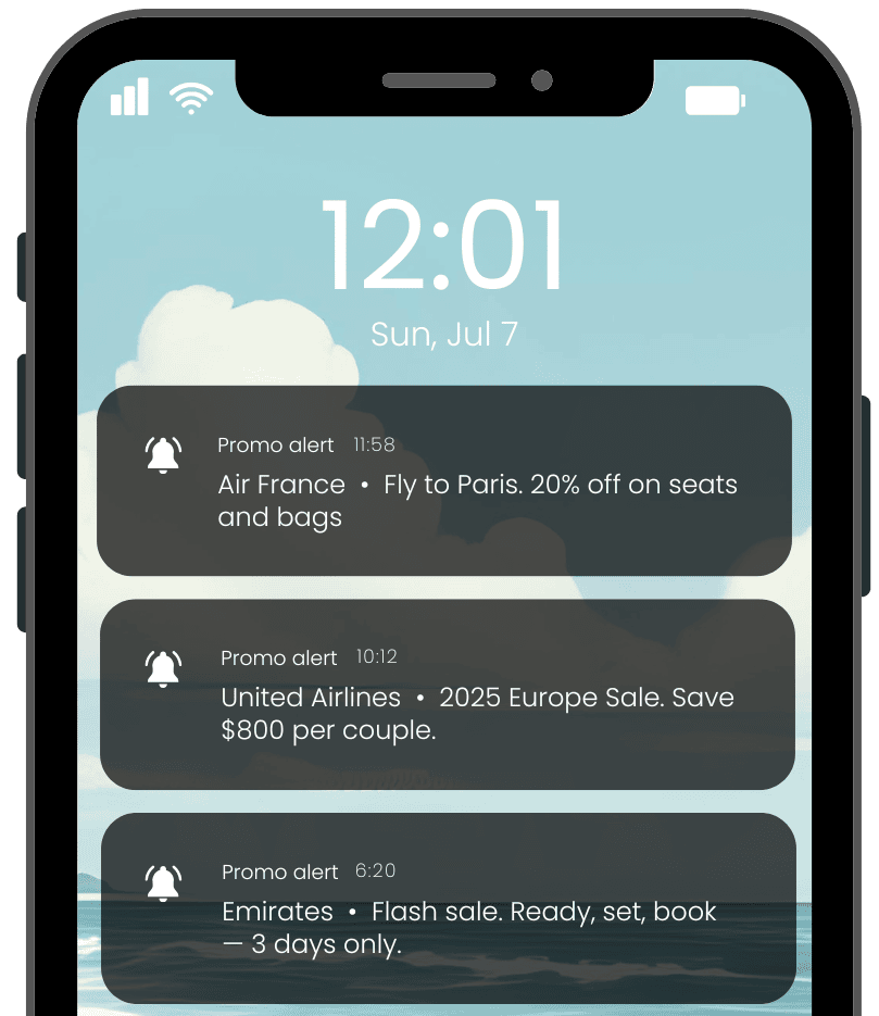 airline promos mobile alerts cut