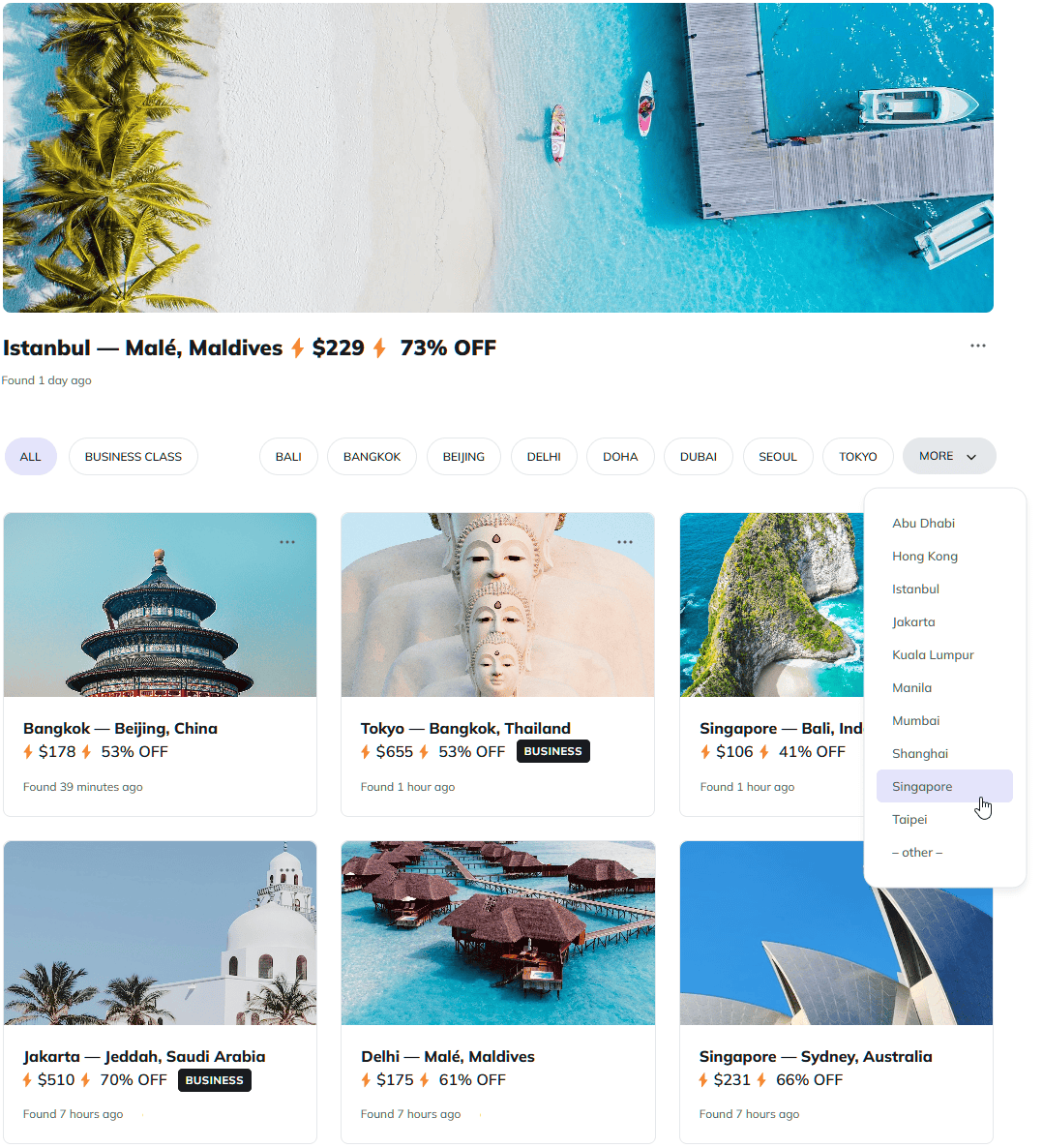 Use ATC deals platform to fly cheaper from your city to Asia Pacific