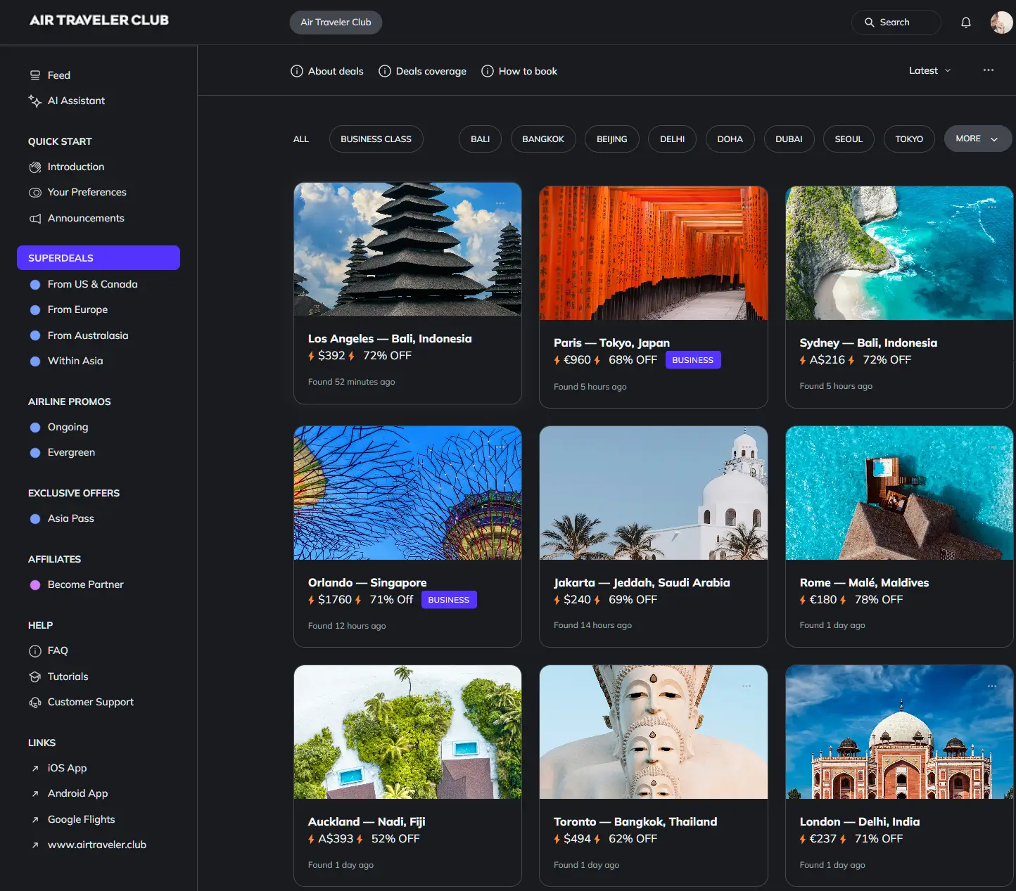 ATC Superdeals Platform : Dark Mode