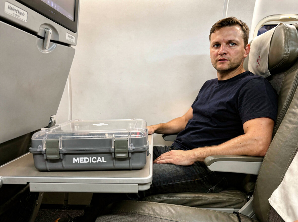 A medical emergency at 35,000 feet. The court found the device didn't matter.
