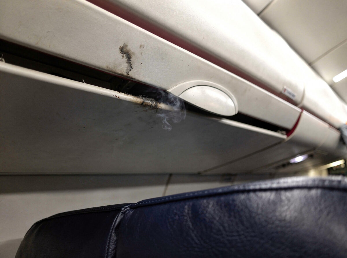 Smoke filled the cabin two hours into a transatlantic flight. Four hospitalised.